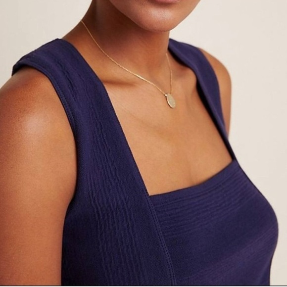 Anthropologie Maeve Navy Stephie Cross Back Top size Small - Picture 4 of 11